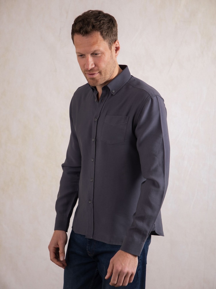 Lakeland Leather Grey Wastwater Cotton Shirt - Image 1 of 7