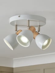 BHS White Oliver 3 Plate Light - Image 1 of 7