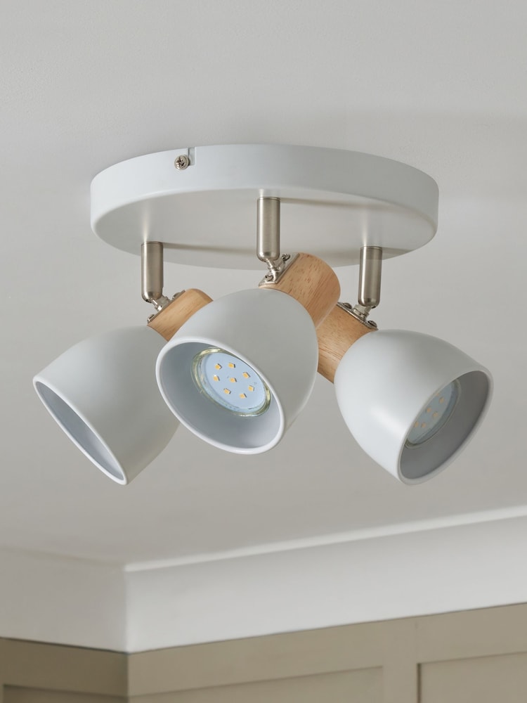 BHS White Oliver 3 Plate Light - Image 2 of 7 BHS White Oliver 3 Plate Light - Image 2 of 7