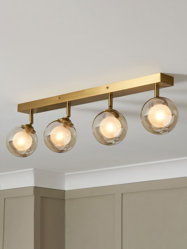 BHS Satin Brass Vanity 4 Light Spotlight Bar - Image 1 of 7