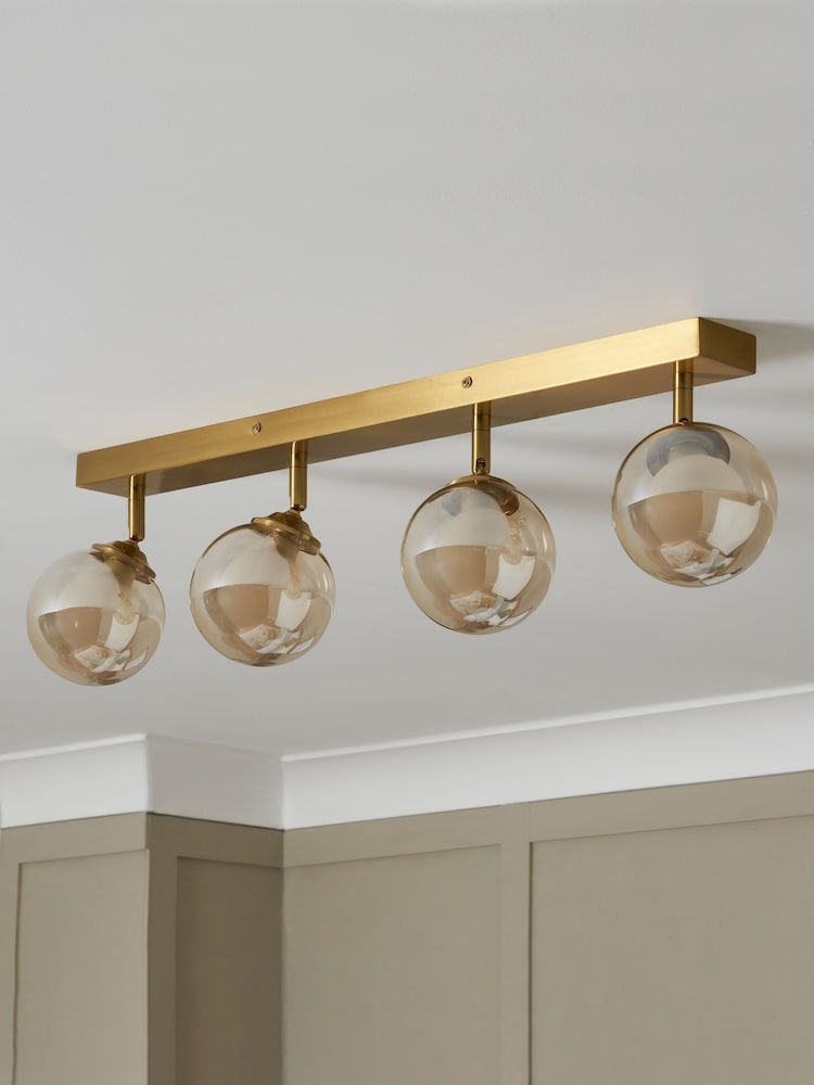 BHS Satin Brass Vanity 4 Light Spotlight Bar - Image 2 of 7