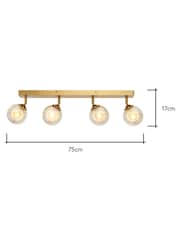 BHS Satin Brass Vanity 4 Light Spotlight Bar - Image 3 of 7