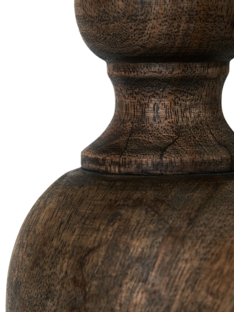 BHS Grey Henlock Wooden Table Lamp with Shade - Image 6 of 6