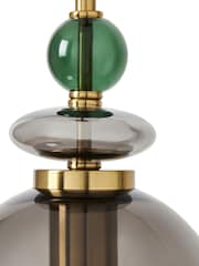 BHS Brass Green Seline 1 Pendant Light - Image 5 of 6