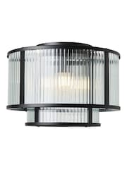 BHS Black Jasmine Ribbed Glass Flush Ceiling Light - Image 5 of 6