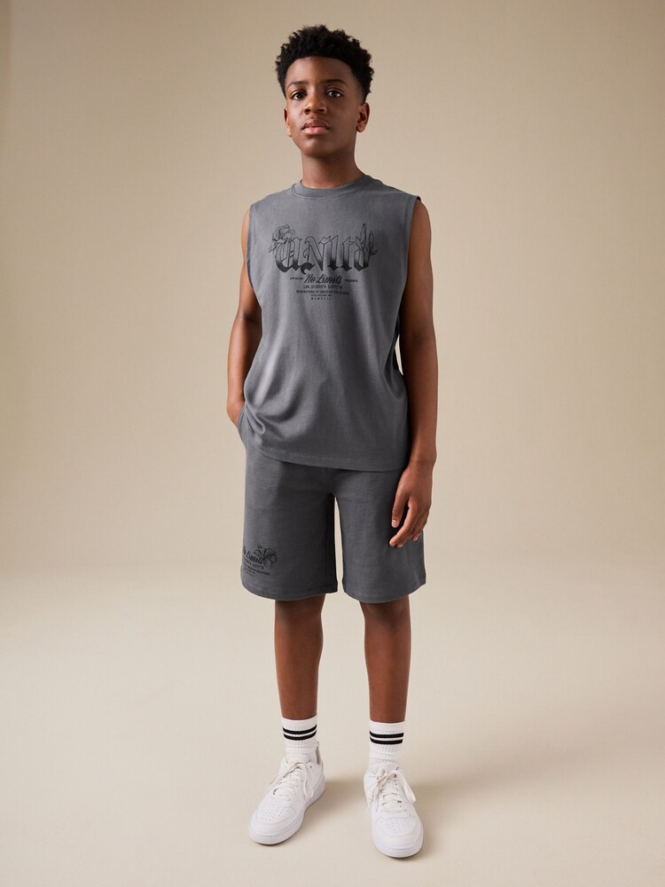 炭灰色 - 背心和短裤套装（3-16 岁） - 图片2 / 9