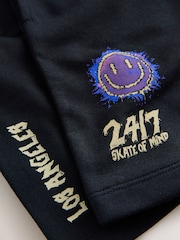 Black Short Sleeve T-Shirt and Shorts Set (3-16yrs) - Image 7 of 8