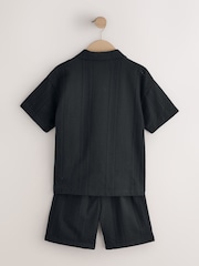 Zwart - Button Through Jersey Shirt and Shorts Set (3-16yrs) - Afbeelding 6 van 8