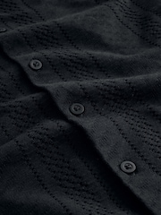 Zwart - Button Through Jersey Shirt and Shorts Set (3-16yrs) - Afbeelding 7 van 8