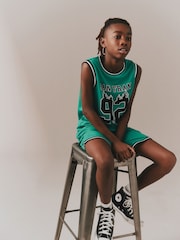 Bright Green Basketball Tank & Shorts Set (3-16yrs) - Image 4 of 6