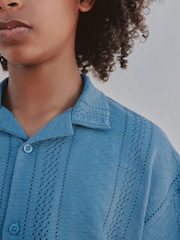 Blau - Button Through Jersey Shirt and Shorts Set (3-16yrs) - Bild 5 von 10