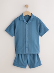Blau - Button Through Jersey Shirt and Shorts Set (3-16yrs) - Bild 6 von 10