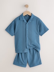 Blau - Button Through Jersey Shirt and Shorts Set (3-16yrs) - Bild 7 von 10