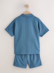 Blau - Button Through Jersey Shirt and Shorts Set (3-16yrs) - Bild 8 von 10