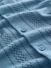 Blau - Button Through Jersey Shirt and Shorts Set (3-16yrs) - Bild 9 von 10