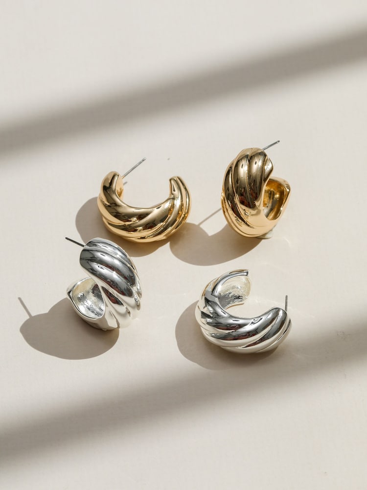 Mood Polished Intertwined Hoop Earrings - صورة 5 من 5 Mood Polished Intertwined Hoop Earrings - صورة 5 من 5