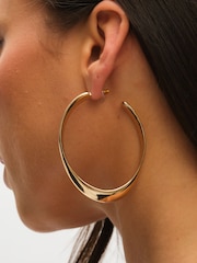 Mood Gold Polished Oval Hoop Earrings - Image 2 of 4