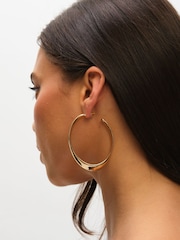 Mood Gold Polished Oval Hoop Earrings - Image 4 of 4