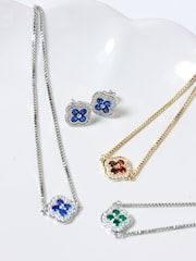 Jon Richard Silver Plated Sapphire Clover Toggle Bracelet - Image 4 of 4