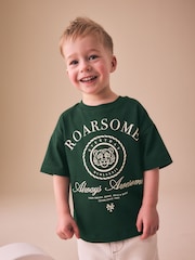 Green Roarsome Tiger Short Sleeve Graphic T-Shirt (3mths-7yrs) - Image 1 of 10