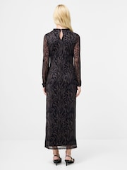 French Connection Green Zaria Mesh Long Sleeve Dress - Image 2 of 4