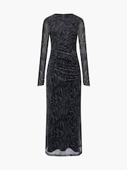 French Connection Green Zaria Mesh Long Sleeve Dress - Image 4 of 4