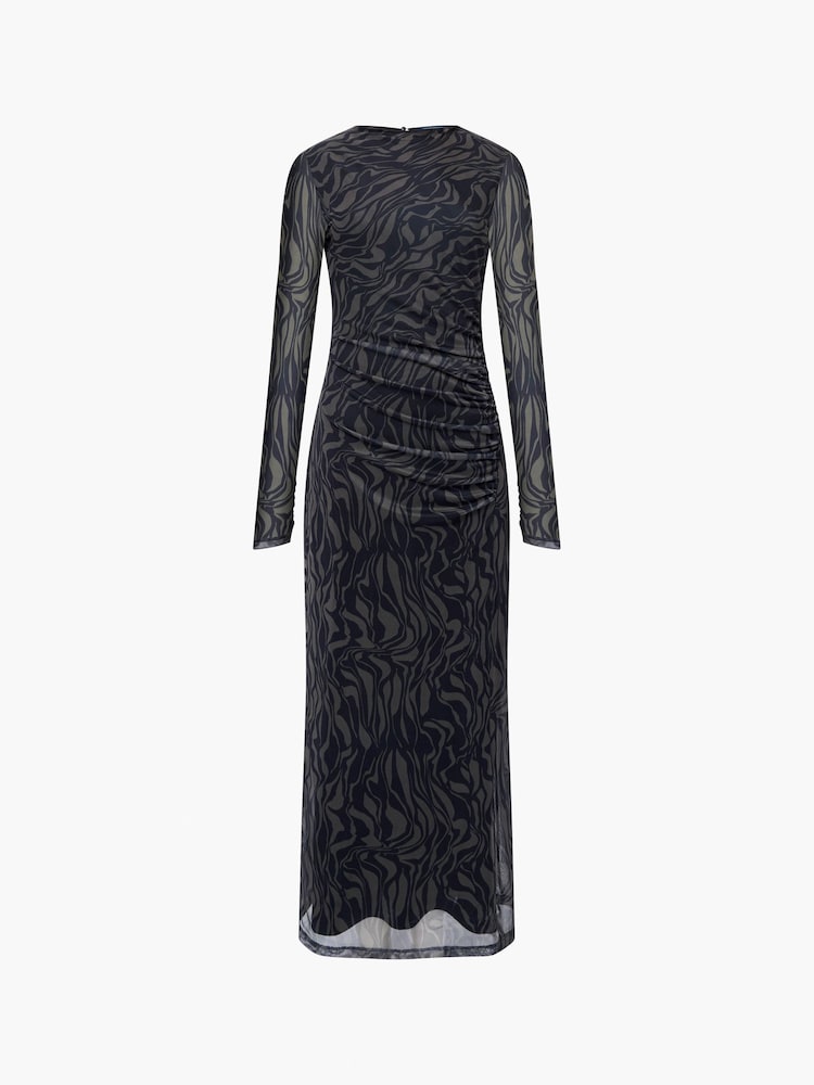 French Connection Green Zaria Mesh Long Sleeve Dress - Image 5 of 5 French Connection Green Zaria Mesh Long Sleeve Dress - Image 5 of 5