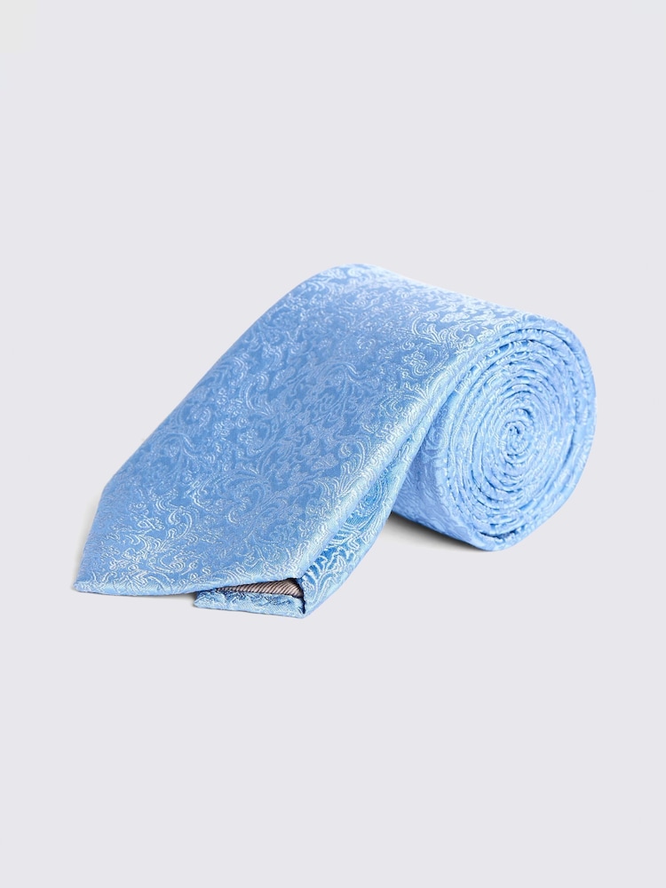 MOSS Floral Print Swirl Silk Tie - Image 1 of 2