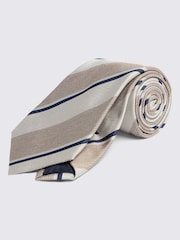 MOSS Gold Italian Striped Tie - Image 1 of 2