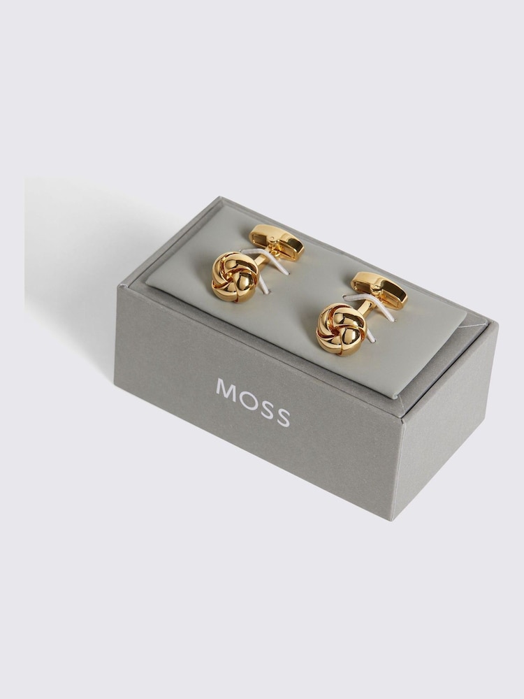 MOSS Yellow Knot Cufflinks - Image 1 of 2 MOSS Yellow Knot Cufflinks - Image 1 of 2