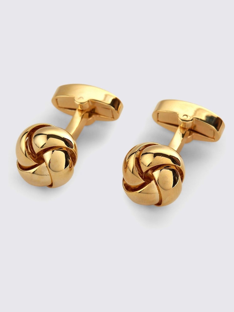 MOSS Yellow Knot Cufflinks - Image 2 of 2 MOSS Yellow Knot Cufflinks - Image 2 of 2
