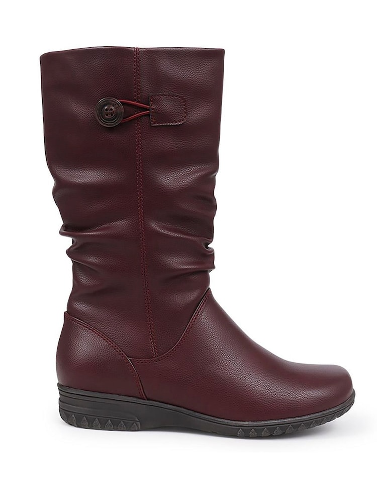 Rojo - Pavers Flat Slouch Boots - Imagen 1 de 9