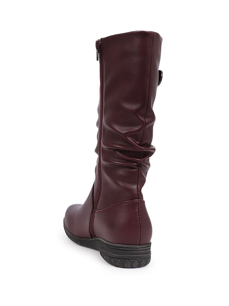 Buy Pavers Red Flat Slouch Boots from Next Chile