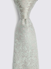 MOSS Floral Print Swirl Silk Tie - Image 2 of 2