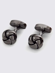 MOSS MOSS Yellow Gunmetal Knot Cufflinks - صورة 1 من 2