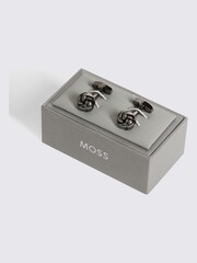 MOSS MOSS Yellow Gunmetal Knot Cufflinks - صورة 2 من 2