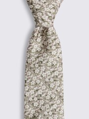MOSS Gold Italian Ditsy Floral Print Tie - Image 2 of 2