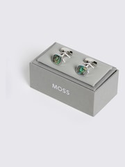 MOSS Grey Mother Of Pearl Square Cufflinks - Image 2 of 2