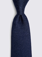 MOSS Floral Print Swirl Silk Tie - Image 2 of 2