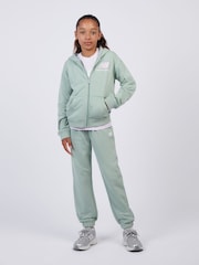 New Balance Green Stacked Logo FT Zip Hoodie and Joggers Set - Image 1 of 11