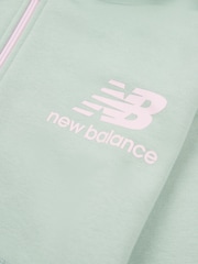 New Balance Green Stacked Logo FT Zip Hoodie and Joggers Set - Image 10 of 11