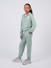 New Balance Green Stacked Logo FT Zip Hoodie and Joggers Set - Image 2 of 11