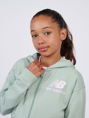 New Balance Green Stacked Logo FT Zip Hoodie and Joggers Set - Image 6 of 11