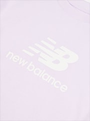 New Balance Purple Stacked Logo T-Shirt and Leggings Set - Image 10 of 11