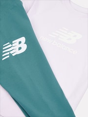 New Balance Purple Stacked Logo T-Shirt and Leggings Set - Image 9 of 11