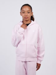 Rosa - New Balance Small French Terry Logo Full Zip Hoodie - Imagen 1 de 8
