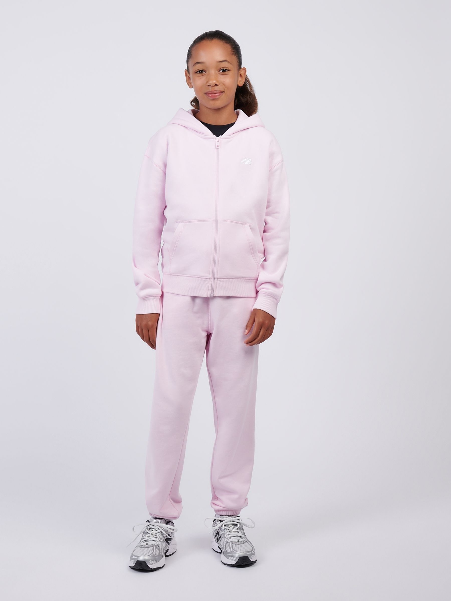 Buy New Balance Pink Small French Terry Logo Full Zip Hoodie from