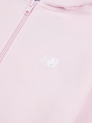 Rosa - New Balance Small French Terry Logo Full Zip Hoodie - Imagen 8 de 8