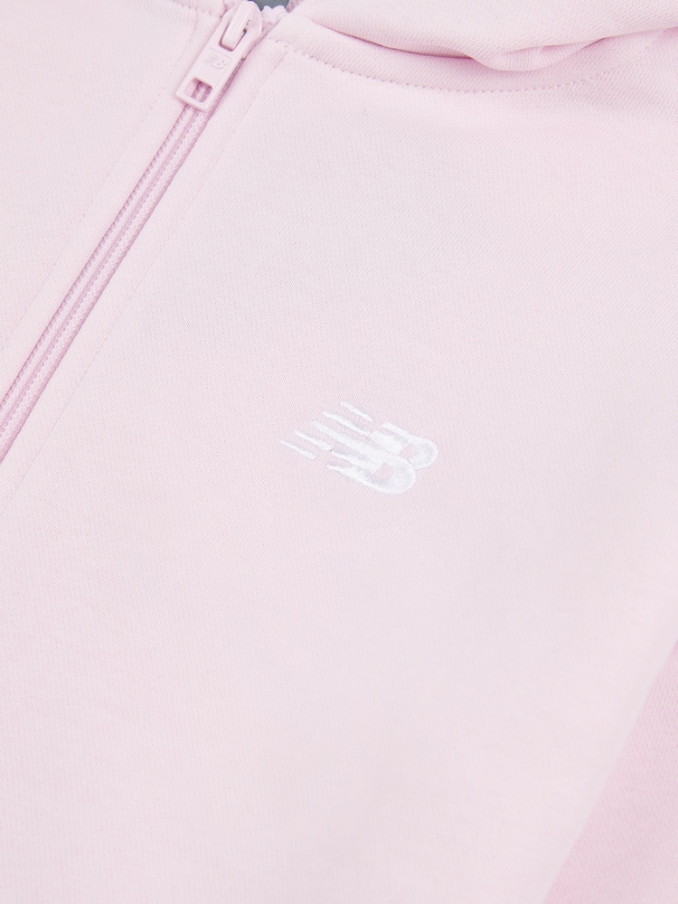 Rosa - New Balance Small French Terry Logo Full Zip Hoodie - Imagen 8 de 8