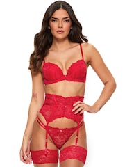 Ann Summers Black/Red Pad Plunge 2 Pack Sexy Lace Underwired Bras - Image 3 of 8